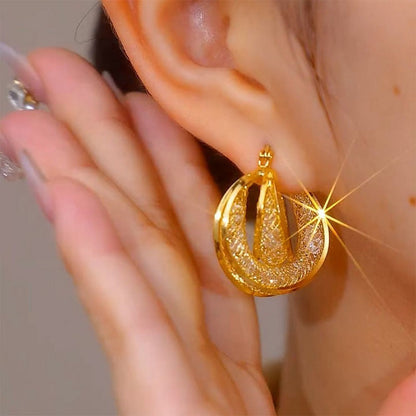 Multi Layer Mesh Earrings(24k Gold plated)