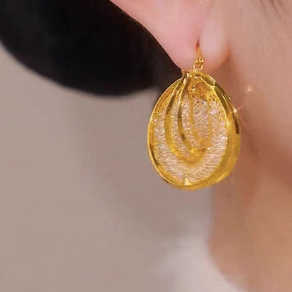 Multi Layer Mesh Earrings(24k Gold plated)