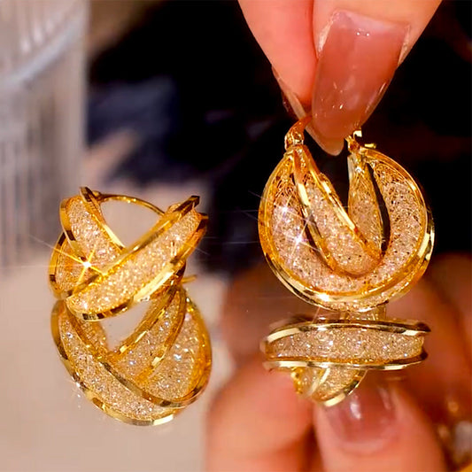 Multi Layer Mesh Earrings(24k Gold plated)