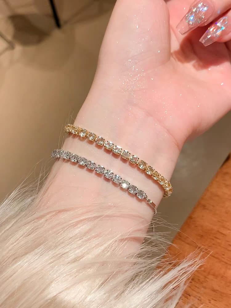 shinny zircon bracelets (925 sterling silver)